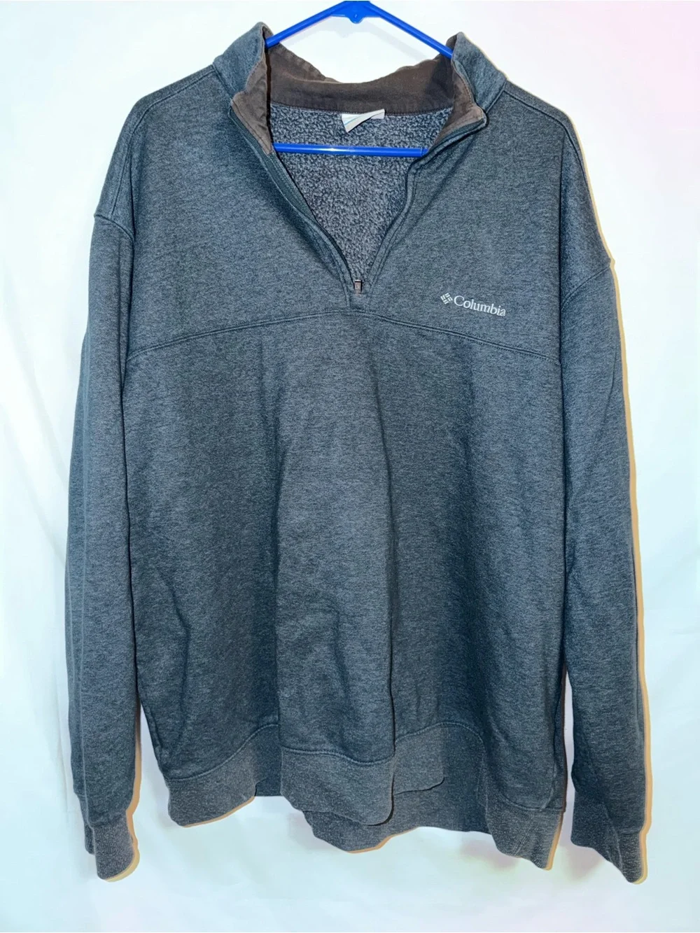 Columbia Men’s XXL Gray Quarter Zip Fleece Pullover Sweatshirt Outdoor